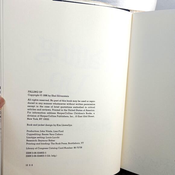Falling Up Children Poem Hardcover Book Shel Silverstein - Picture 2 of 5